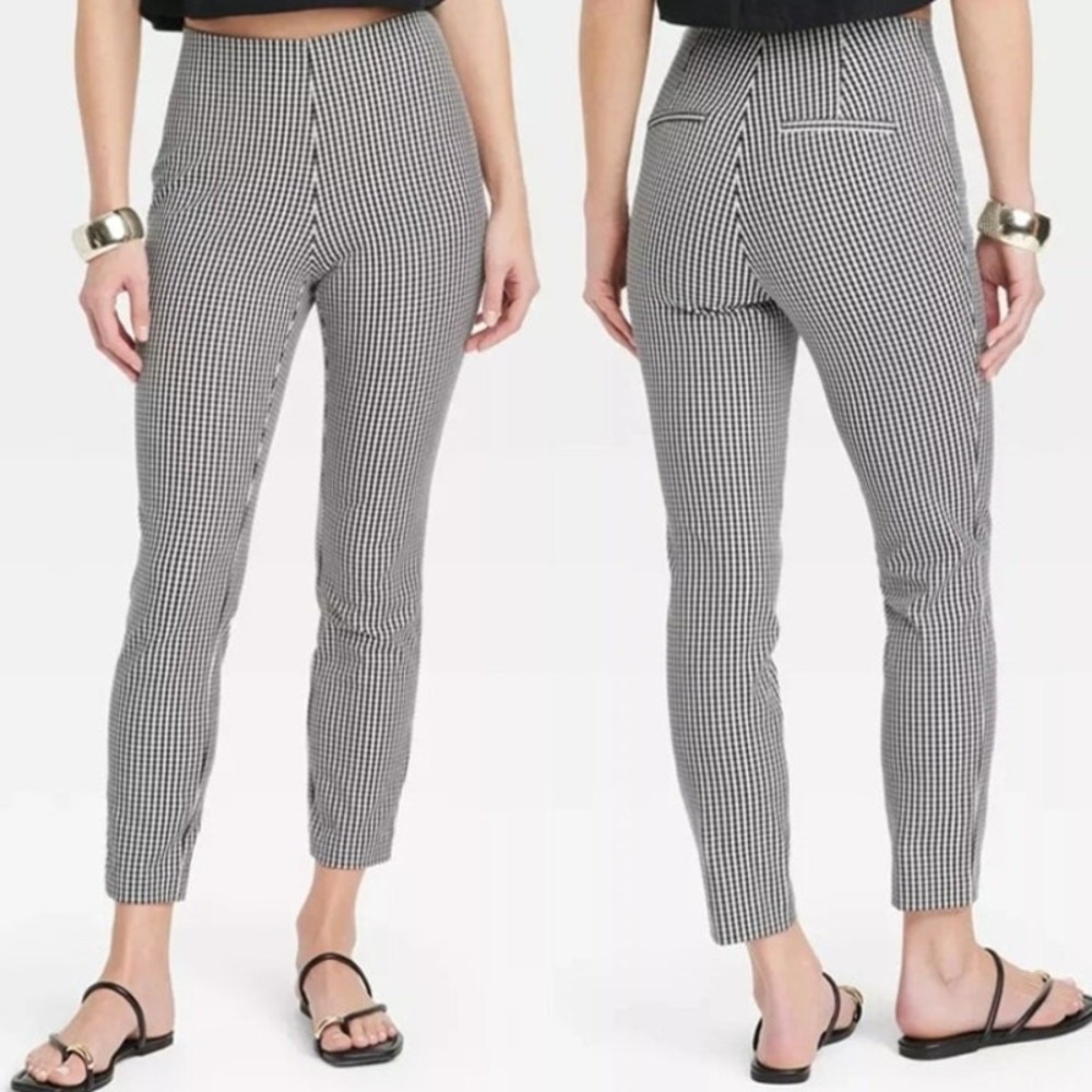 NWT A New Day High Rise Skinny Ankle Pants Gingham Black Women's Plus Size 17